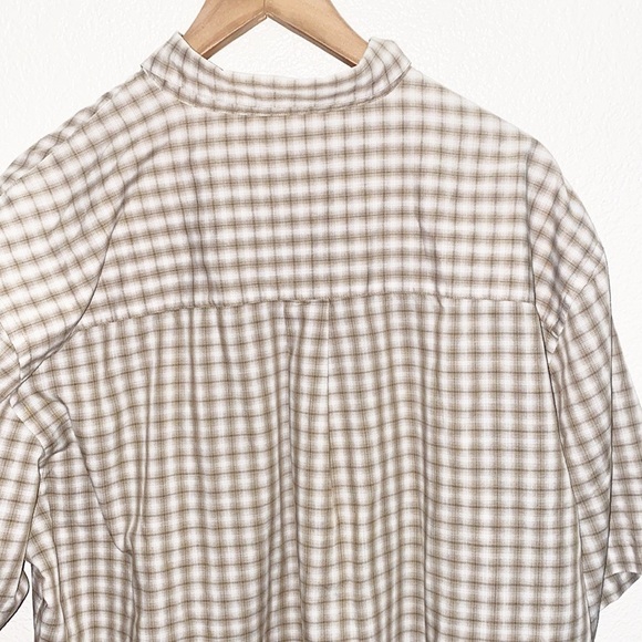Munsingwear Tan Plaid Button Down Short Sleeve Shirt - Picture 7 of 7